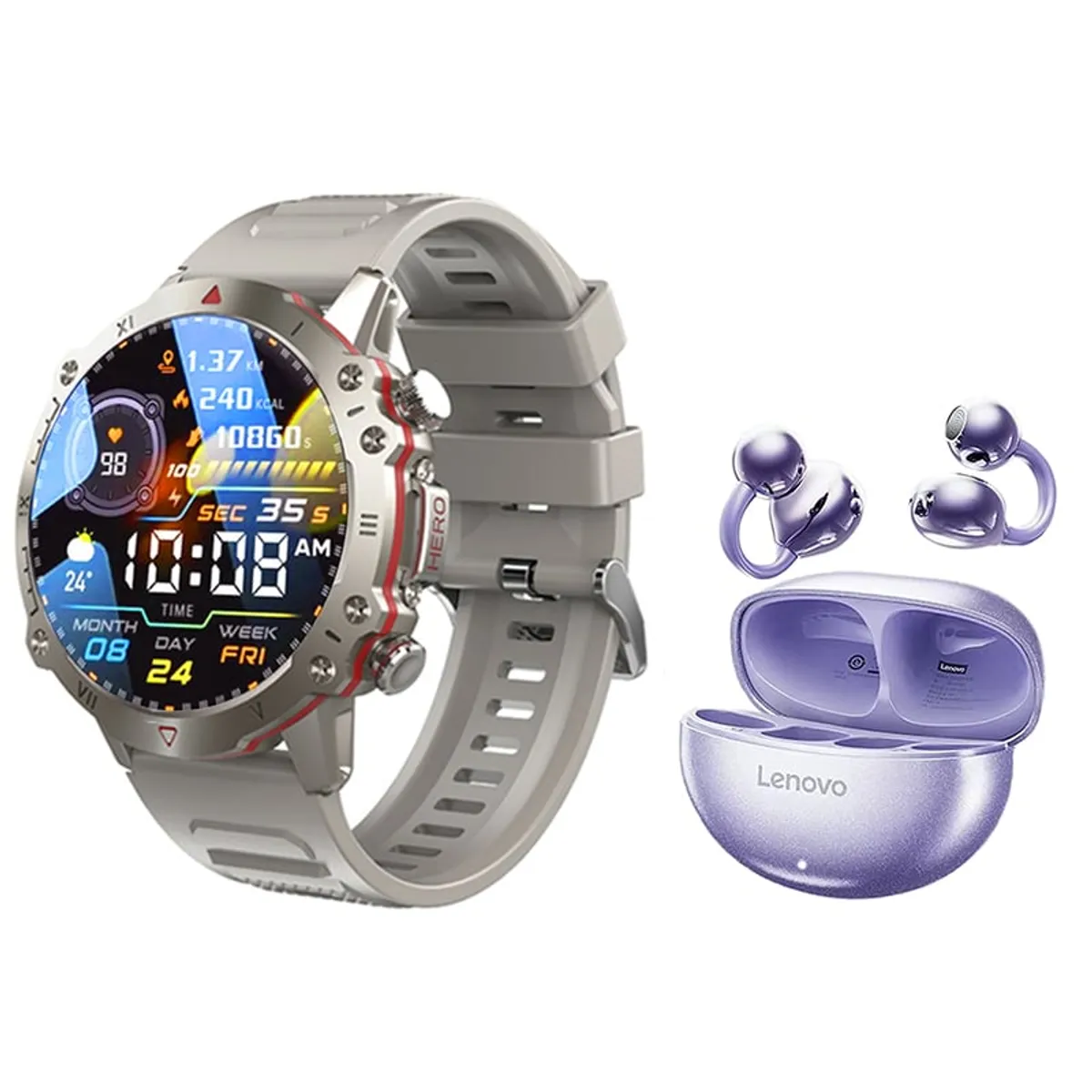 LENOVO - Audifonos Lenovo TA140 M Bluetooth y Toumi GT-D-G Reloj inteligente