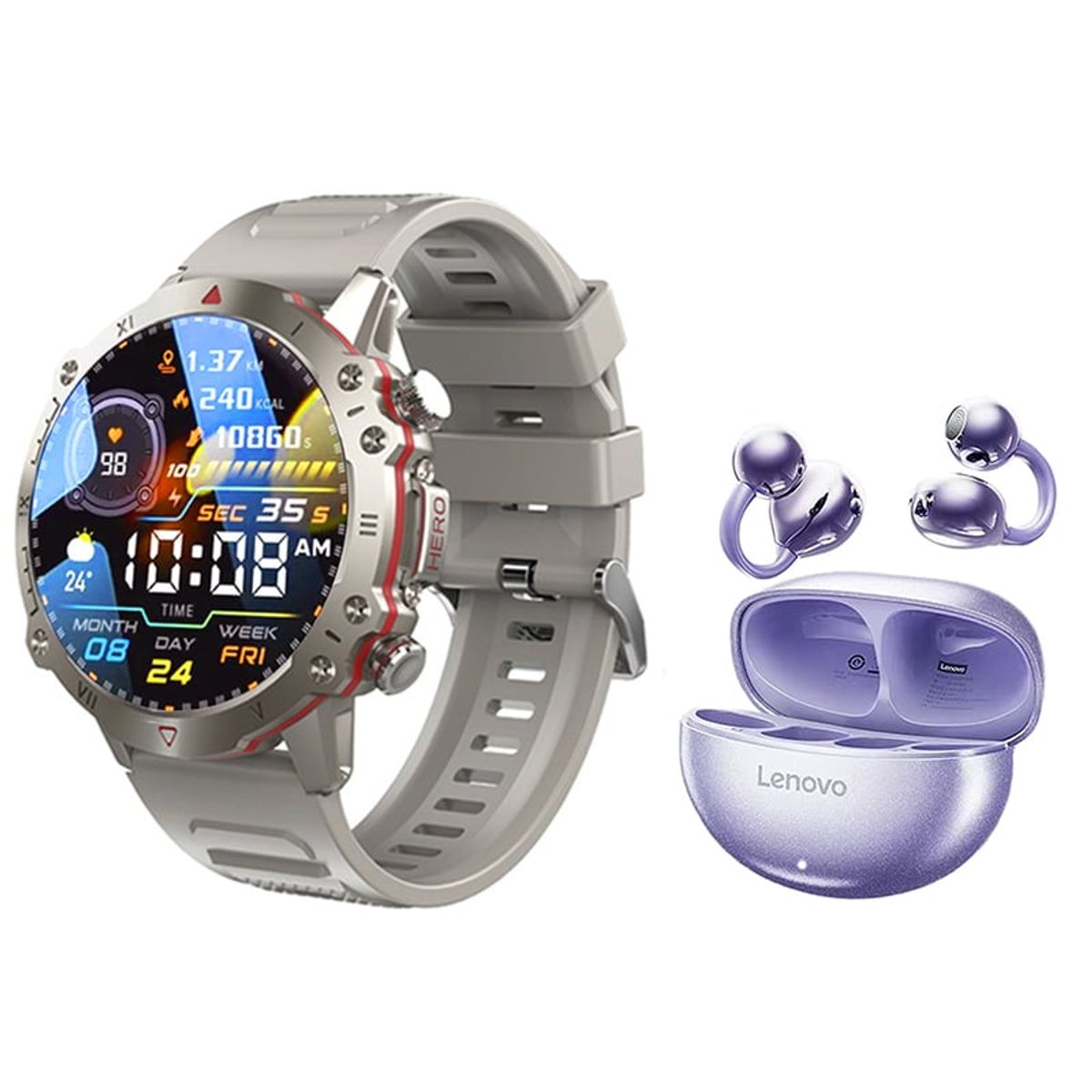LENOVO - Audifonos Lenovo TA140 M Bluetooth y Toumi GT-D-G Reloj inteligente