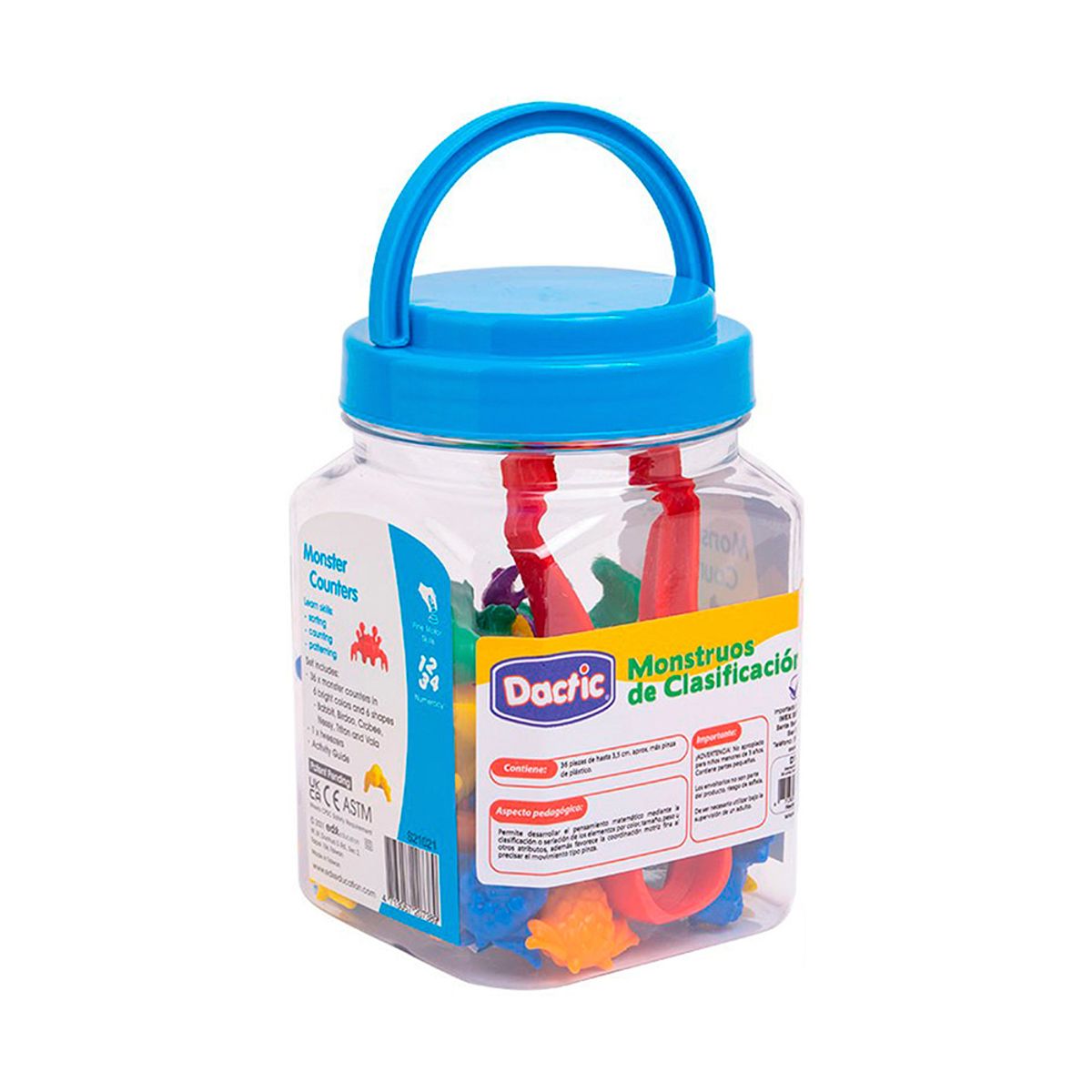 DACTIC - Juego Clasificacion Monstruo 36u+Pinza Dactic