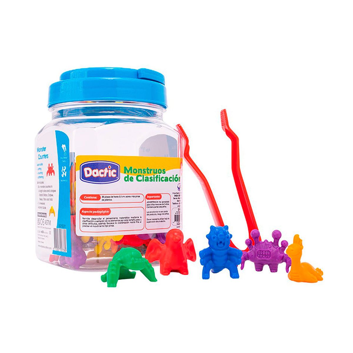 DACTIC - Juego Clasificacion Monstruo 36u+Pinza Dactic