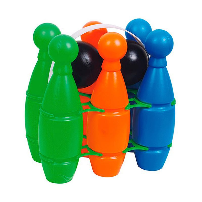 DACTIC - Juego Didactico Bowling Plastico 6 Piezas + 2 Pelotas Dactic
