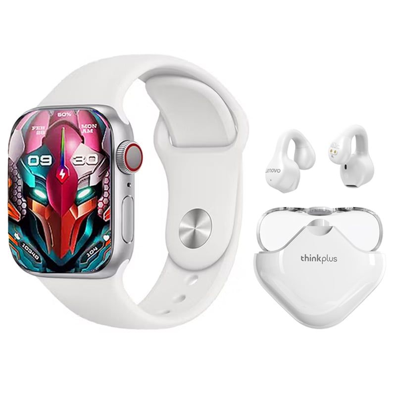 LENOVO - Audífonos Lenovo XT61-Blanco y Toumi S9 PRO-W Watch Reloj inteligente