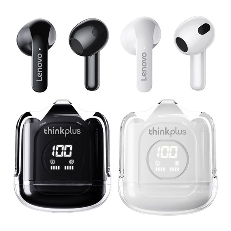 LENOVO - Set 2 De Lenovo XT65 De Auricular bluetooth inalámbrico-Negro+Blanco