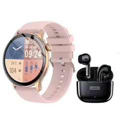 LENOVO - Toumi Watch GT-H5-P Amoled y LP40 Pro-Negro De Audífonos tws