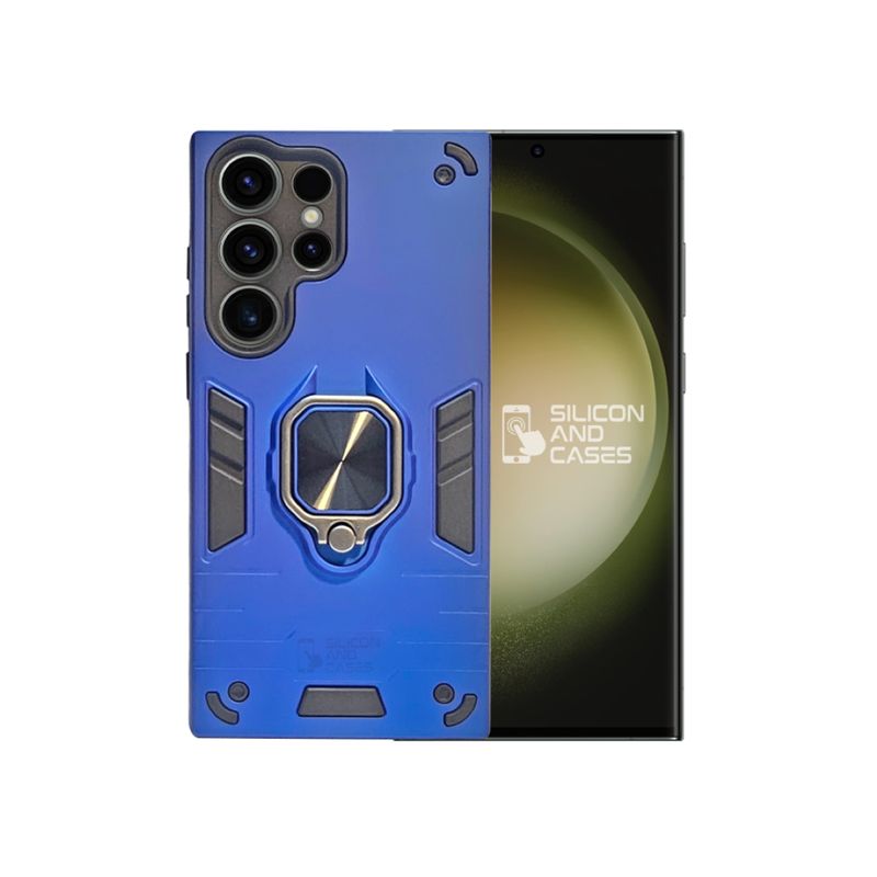 GENERICO - CARCASA ANILLO ANTIGOLPE PARA CELULAR SAMSUNG S23 ULTRA COLOR AZUL