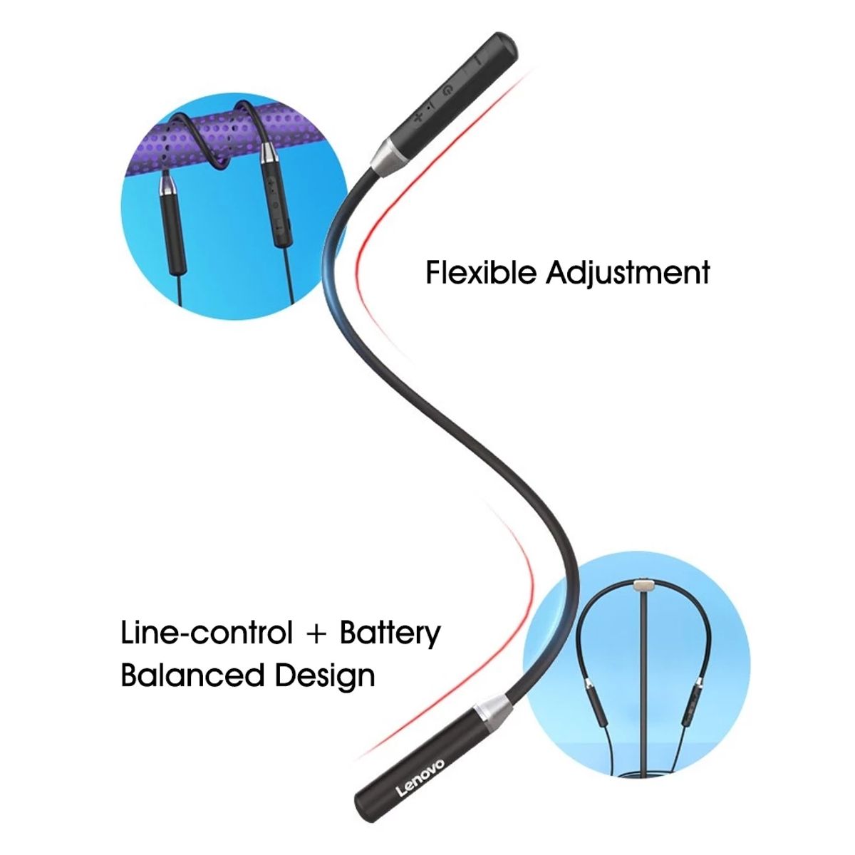 LENOVO - Set de 2 audífonos Lenovo XE05 - Rojo