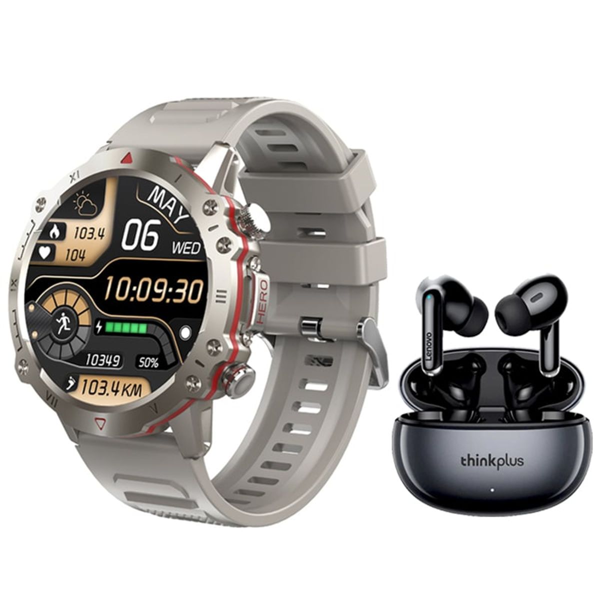 LENOVO - Lenovo XT88 TWS Audifonos BT y Toumi Watch GT-D-G Reloj inteligente
