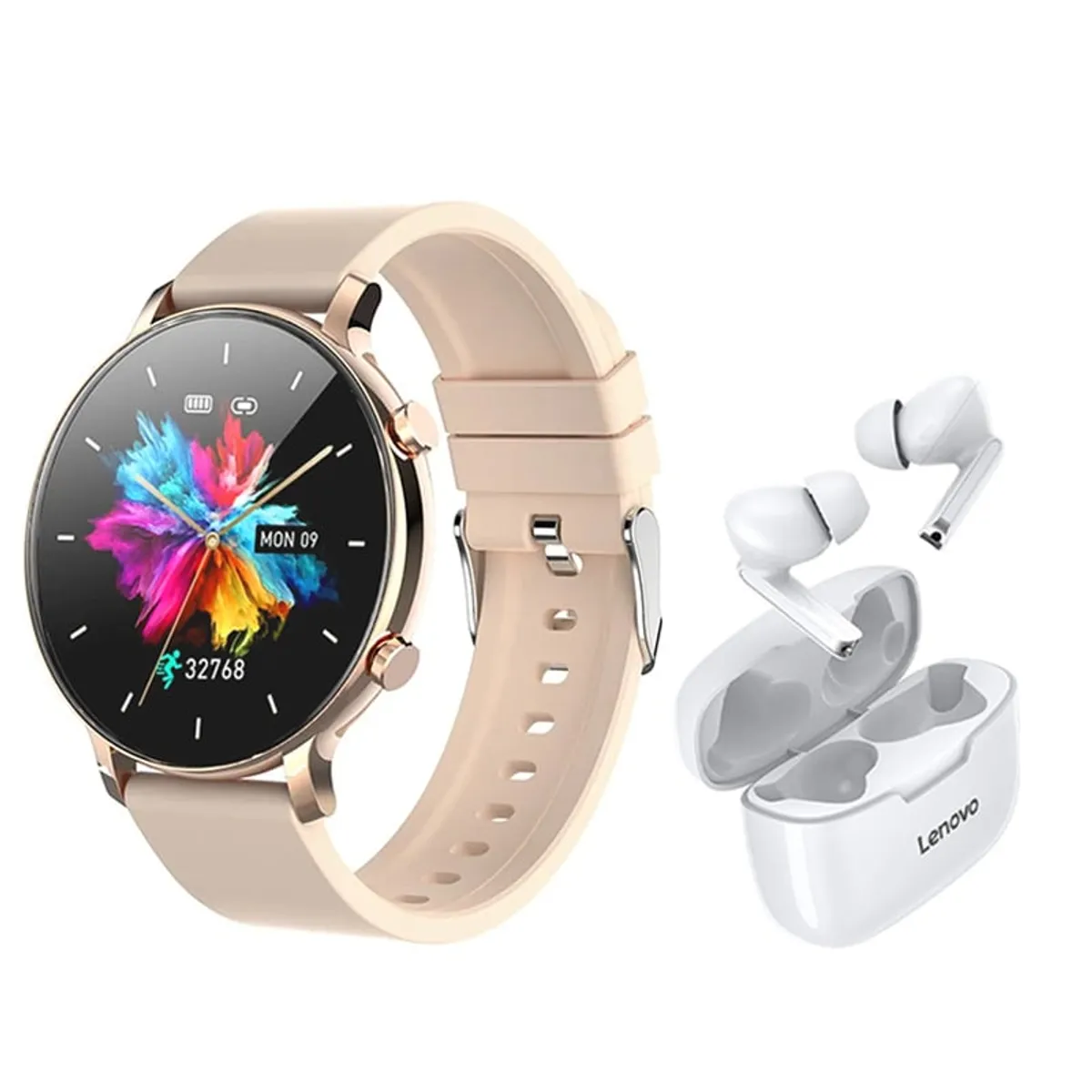 LENOVO - Lenovo XT90 De Audífonos-Blanco y Toumi Fit 3 Pro-G Reloj inteligente