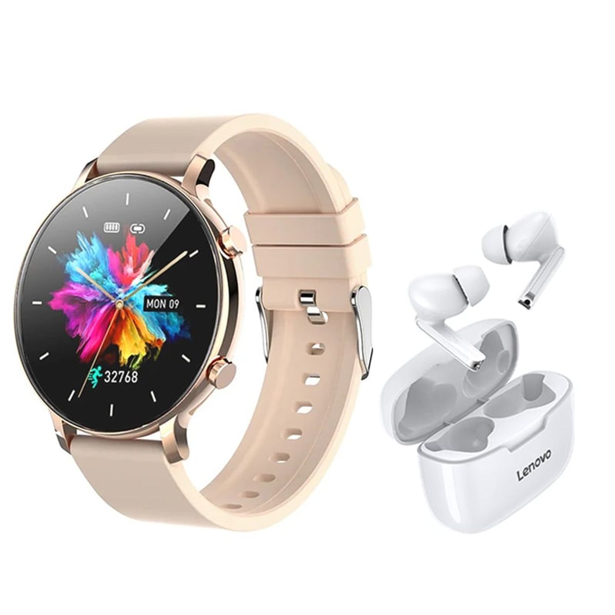 LENOVO - Lenovo XT90 De Audífonos-Blanco y Toumi Fit 3 Pro-G Reloj inteligente