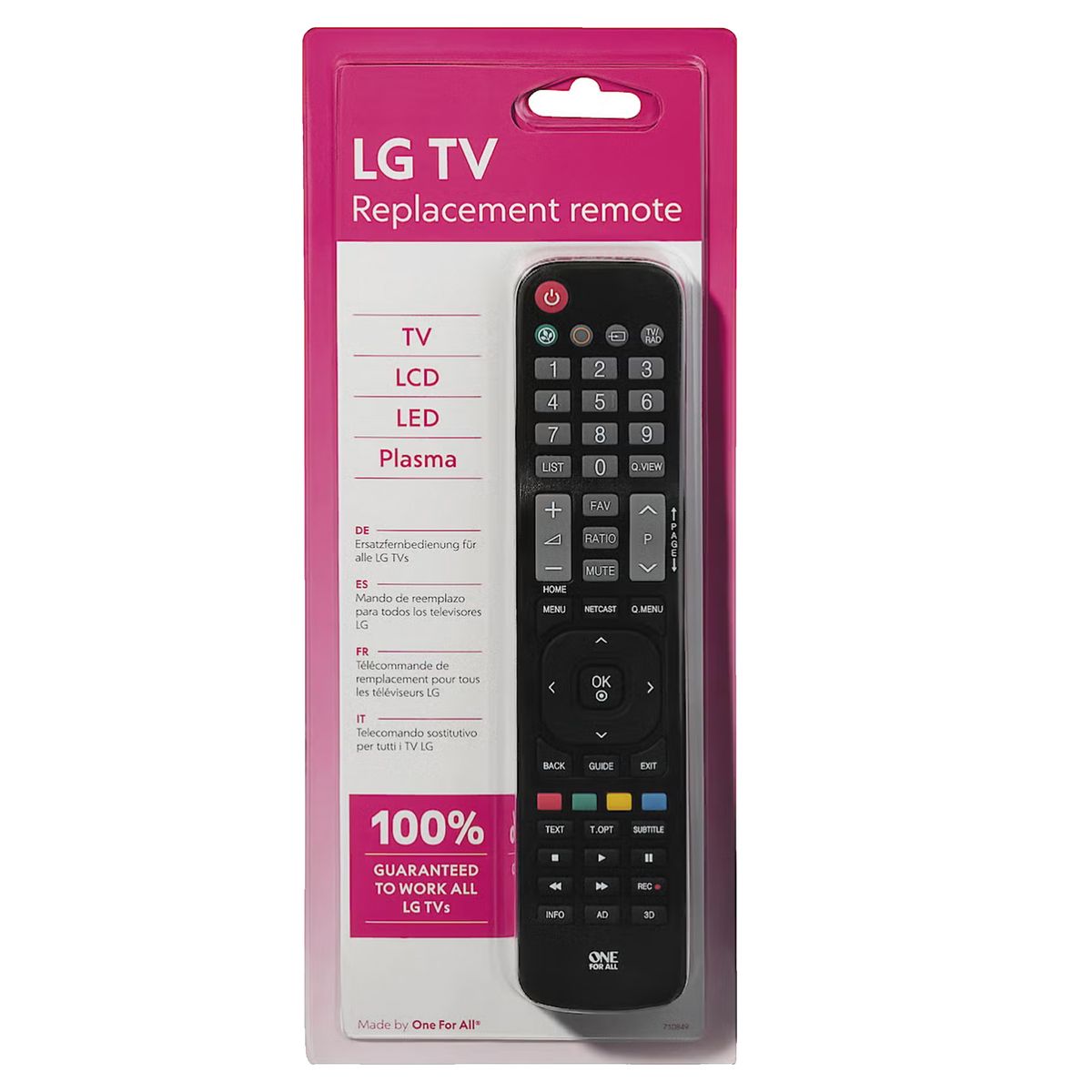 JOIGO - Control Remoto Universal Compatible con LG Plasma Led tv
