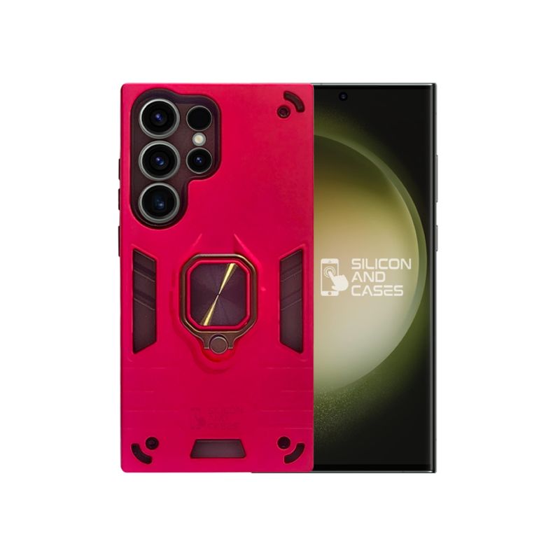 GENERICO - CARCASA ANILLO ANTIGOLPE PARA CELULAR SAMSUNG S23 ULTRA COLOR FUCSIA