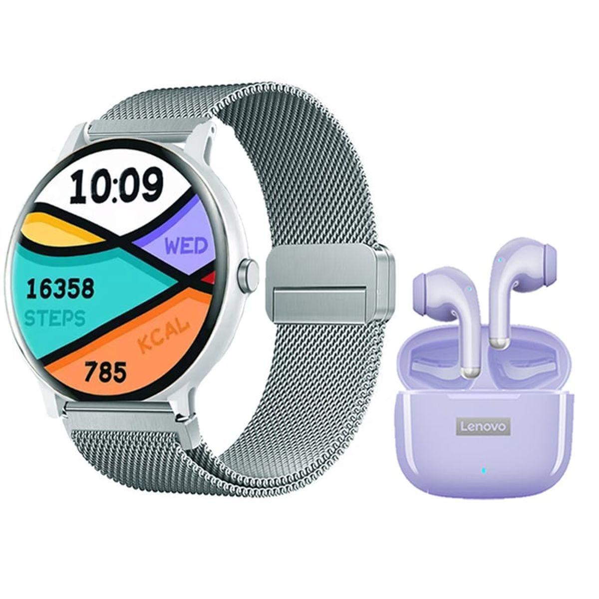 LENOVO - Audífonos Lenovo LP40 Pro  M Bluetooth y Fit Pro-W Reloj inteligente