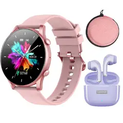 LENOVO - Audífonos LP40 PRO-Morado y Smartwatch Fit 3-P y Estuche