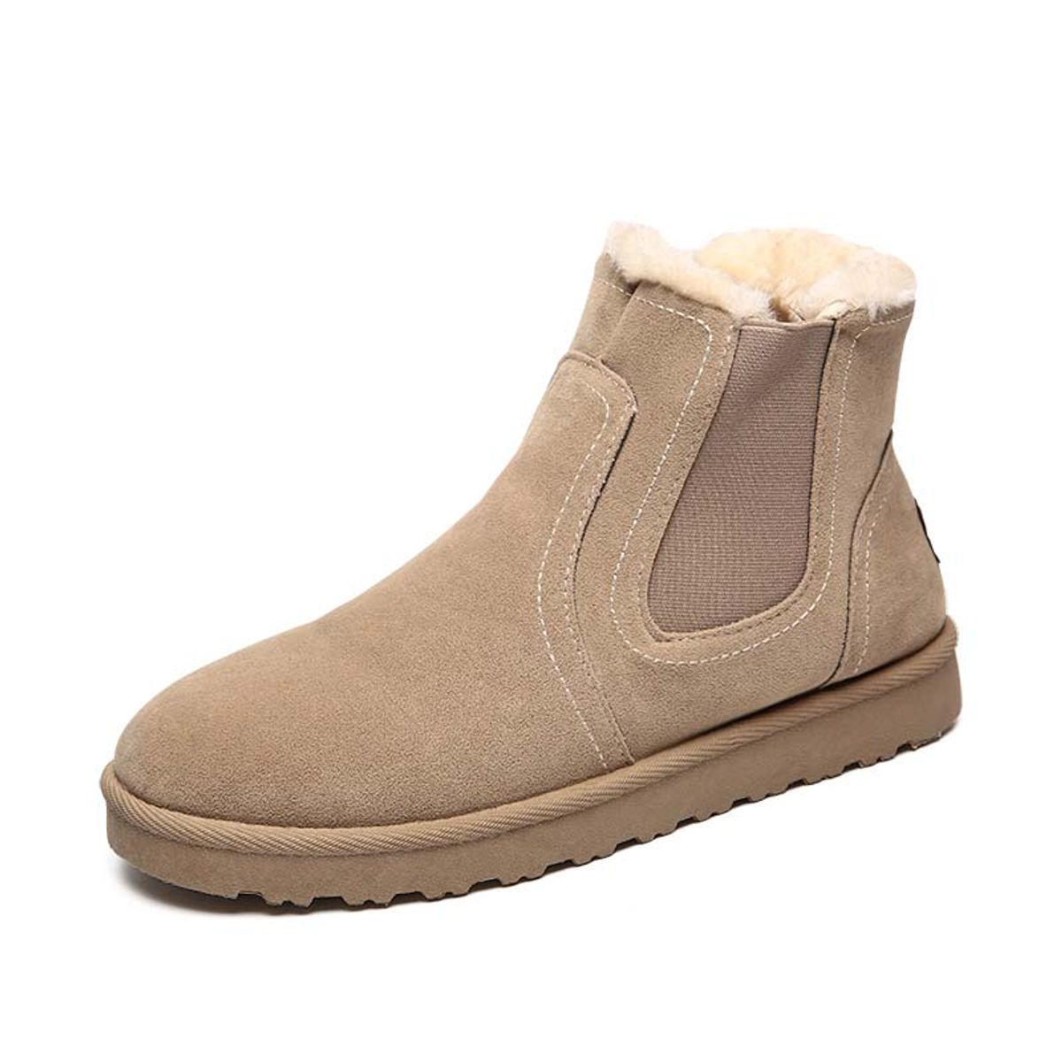 SHANDIAN - Botas mujer con chiporro Invierno Negro