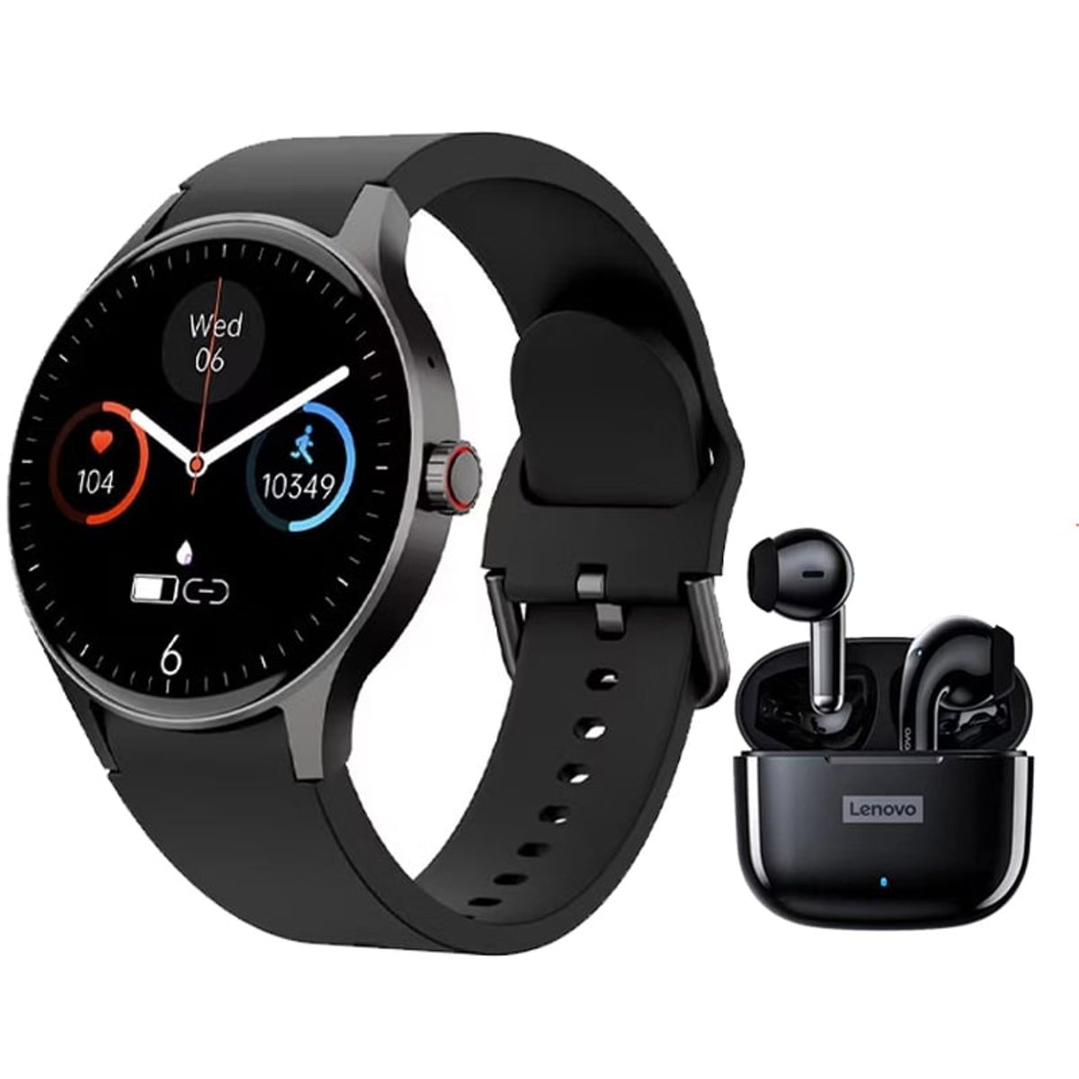 LENOVO - Audífonos Bluetooth Lenovo LP40 PRO-Negro y Reloj Inteligente Y80-B