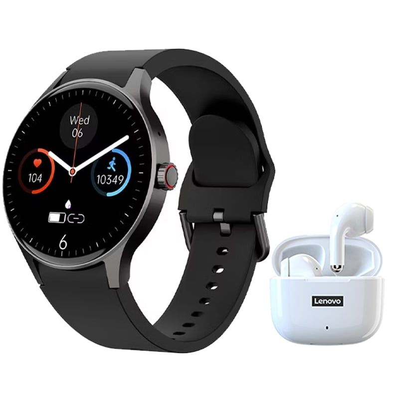 LENOVO - Audífonos Bluetooth Lenovo LP40 PRO-Blanco y Reloj Inteligente Y80-B