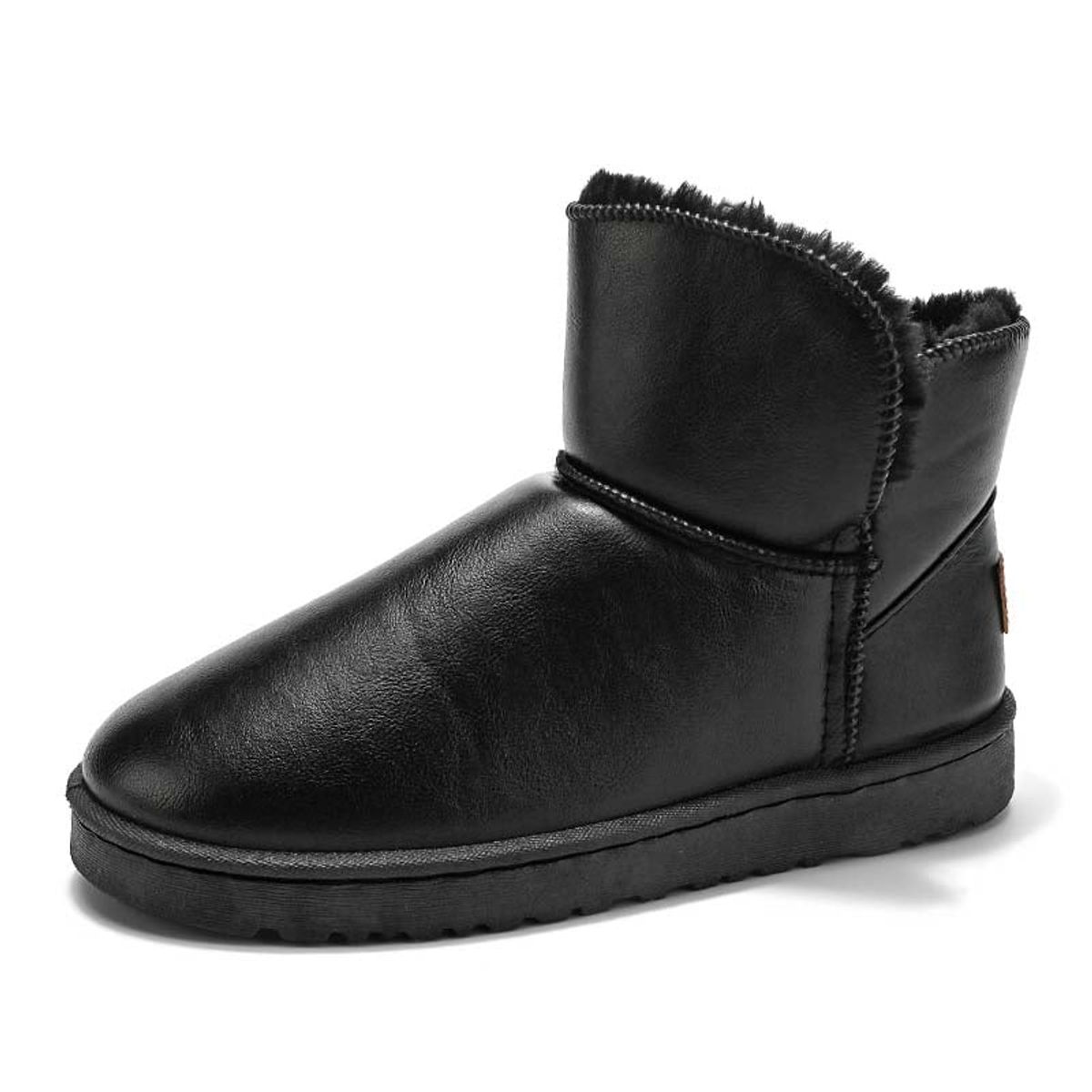 SHANDIAN - Botas mujer con chiporro Invierno Negro