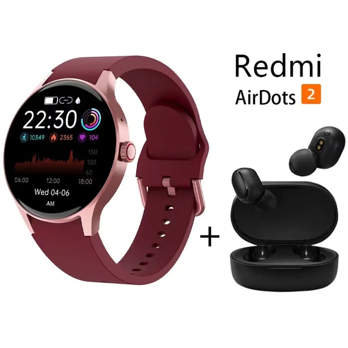 XIAOMI - Smartwatch Y80-R y Audifonos Redmi AirDots 2 y Estuche