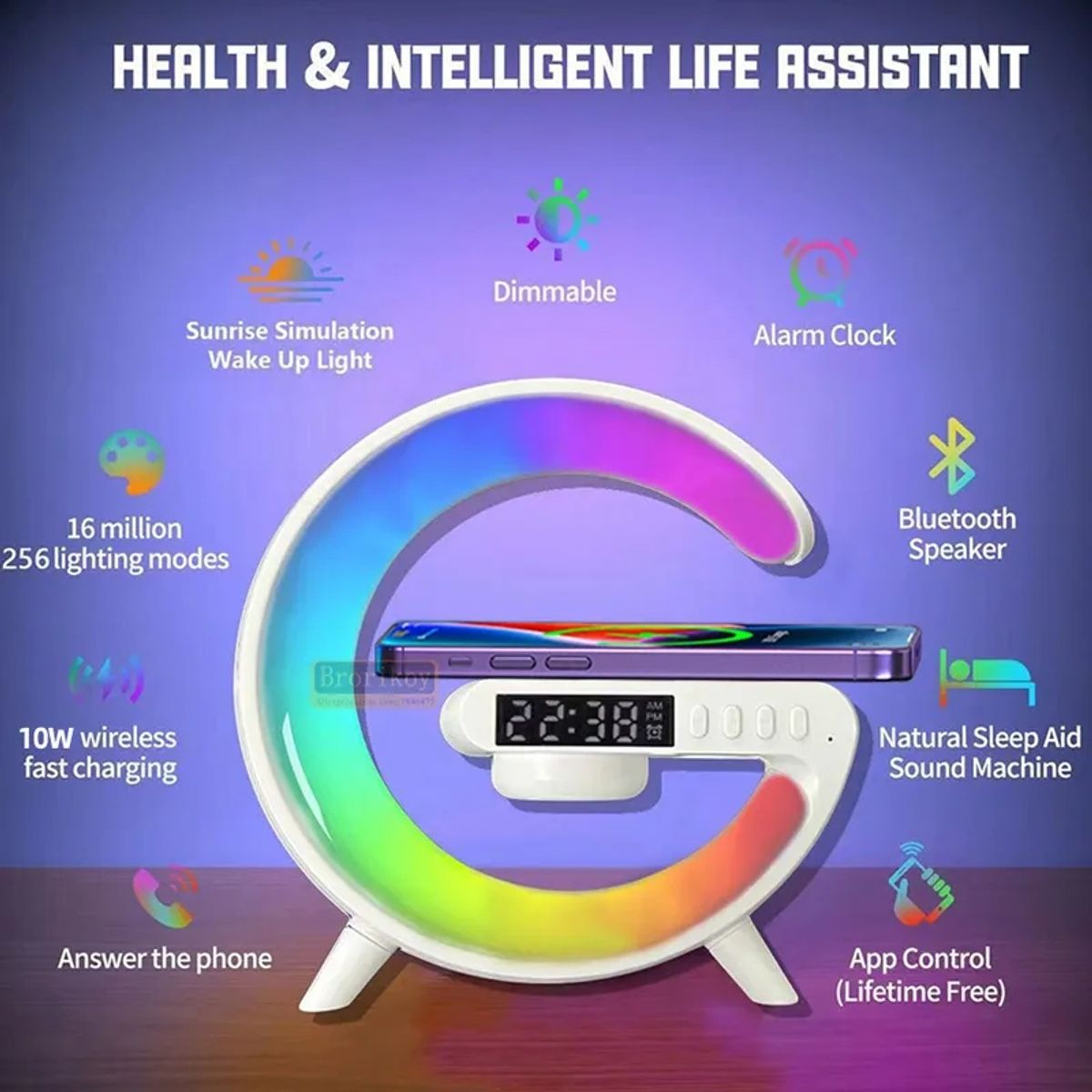 BRO TOUMI - Toumi altavoz El de carga rápida inalámbrica multifuncional-Negro