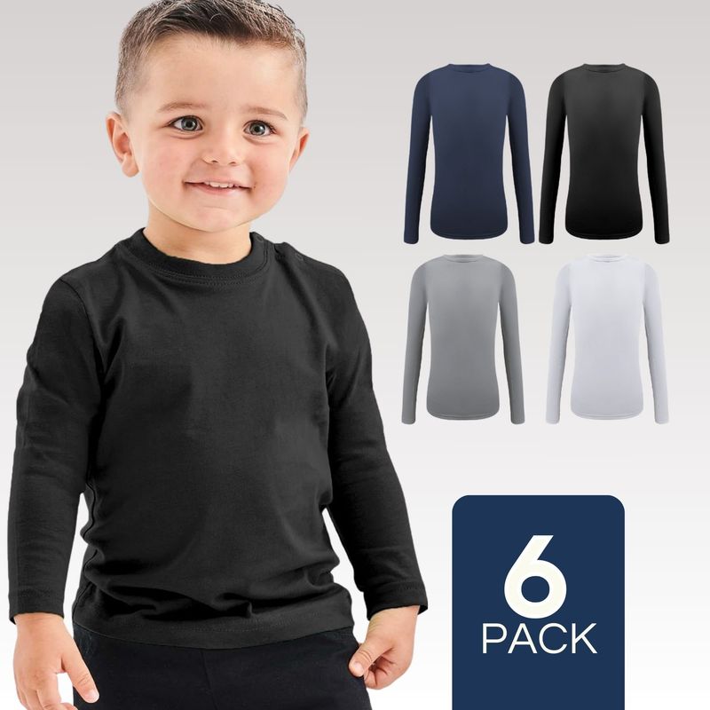 UTILISIMO - Pack 6 Camisetas Poleras Polar Niño Primera Capa Surtido