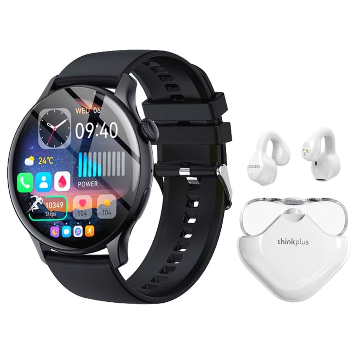 LENOVO - Toumi Watch GT-H5-B Amoled y Lenovo XT61 De Audífonos tws-Blanco