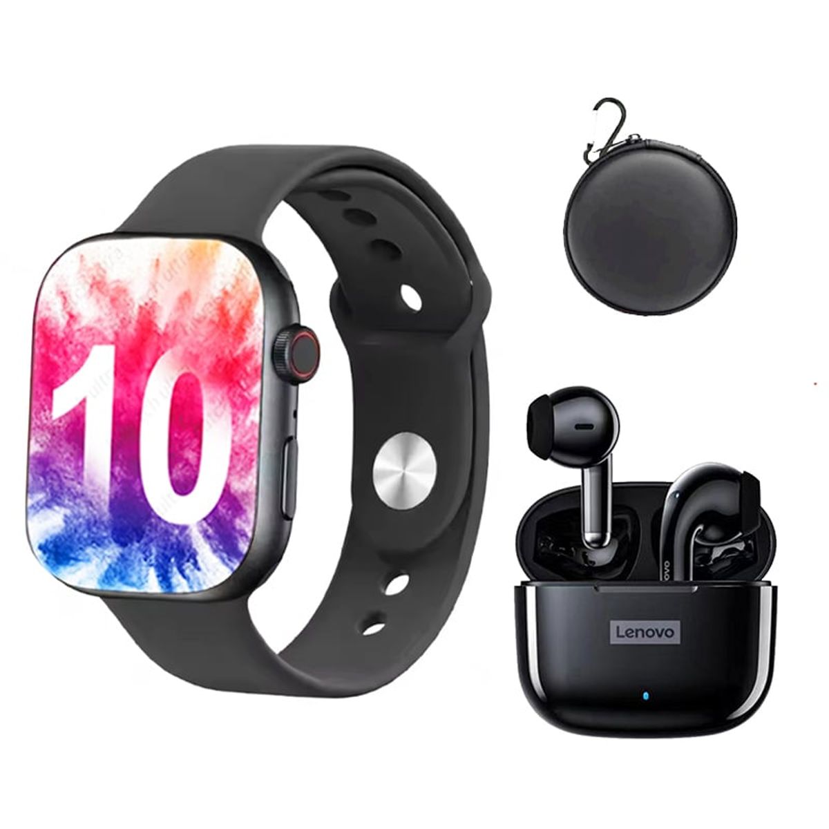 LENOVO - Lenovo LP40 PRO N Audífonos Bluetooth  y S10 reloj inteligente B y Bag