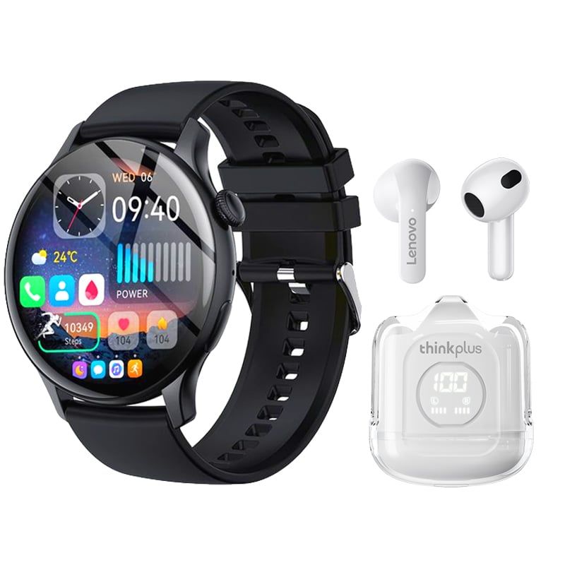 LENOVO - Toumi Watch GT-H5-B Amoled y Lenovo XT65 De Audífonos tws-Blanco