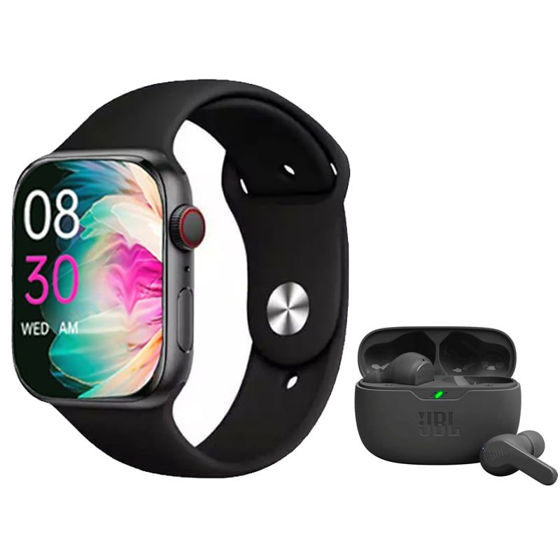 JBL - JBL Wave Beam Negro Audífonos tws y Toumi Watch S9 Pro max-B