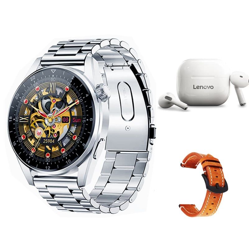 LENOVO - Lenovo LP40 De Audífonos-Blanco y Toumi GT-A-W Reloj inteligente