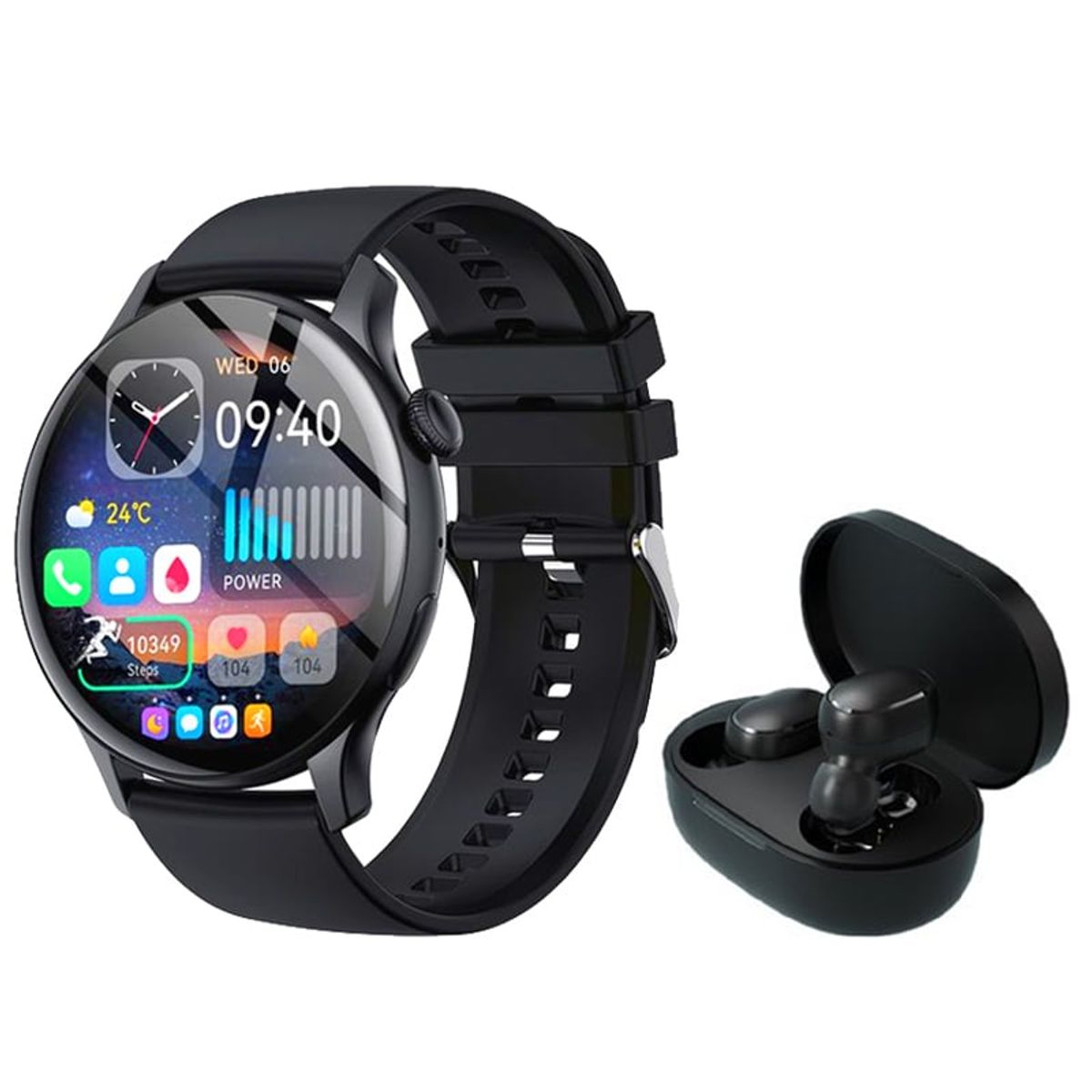 XIAOMI - Toumi Watch GT-H5-B Amoled y Xiaomi Airdots 2-Negro Audífonos tws