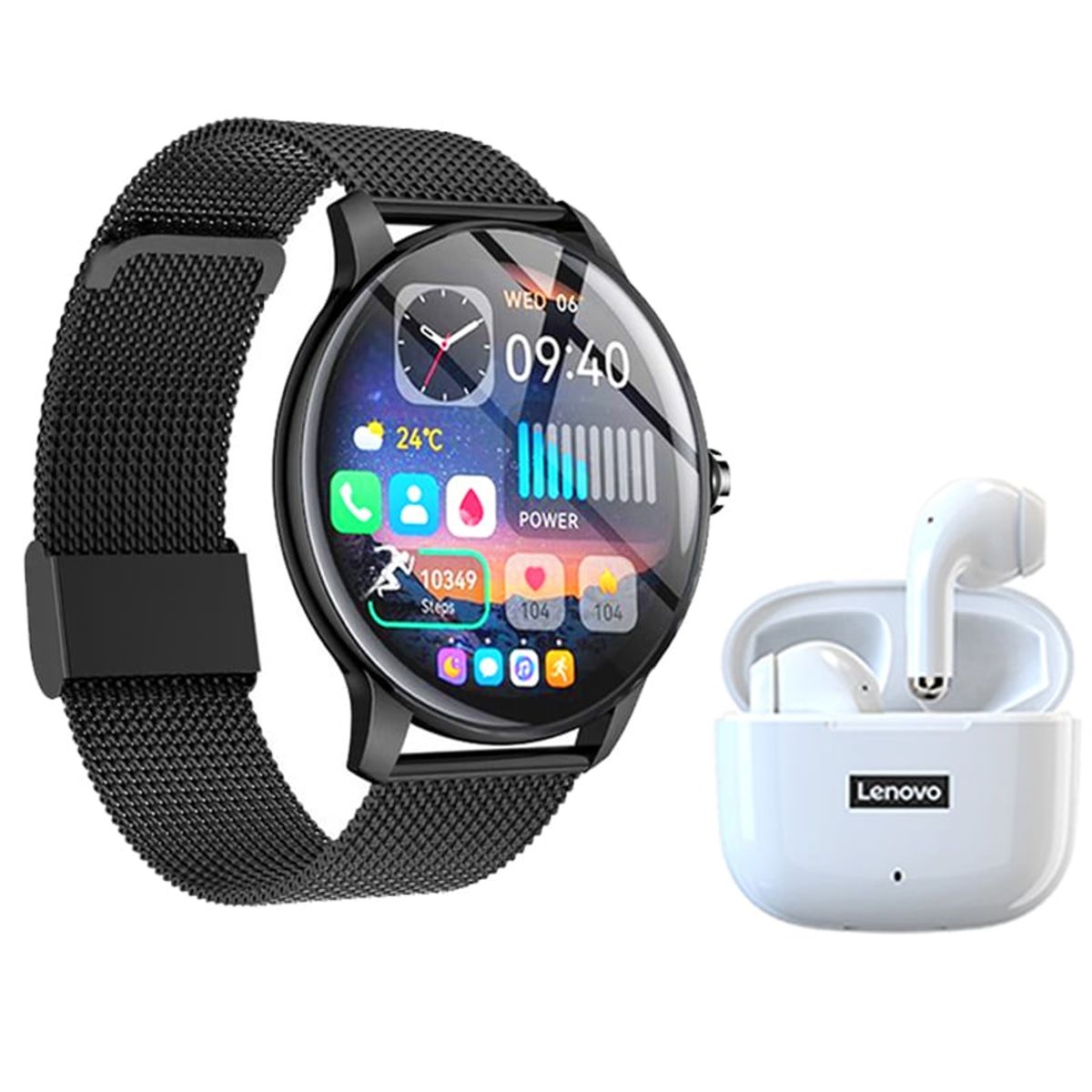 LENOVO - Audífonos Lenovo LP40 Pro CO Bluetooth y Fit Pro-B Reloj inteligente