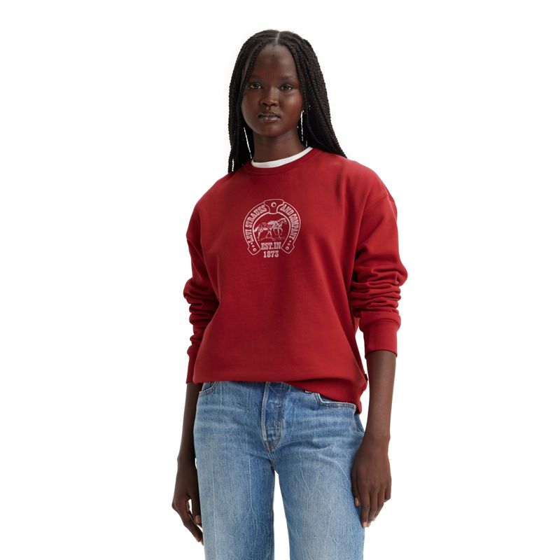 LEVIS - Polerón Mujer Graphic Heritage Crew Rojo Levis.