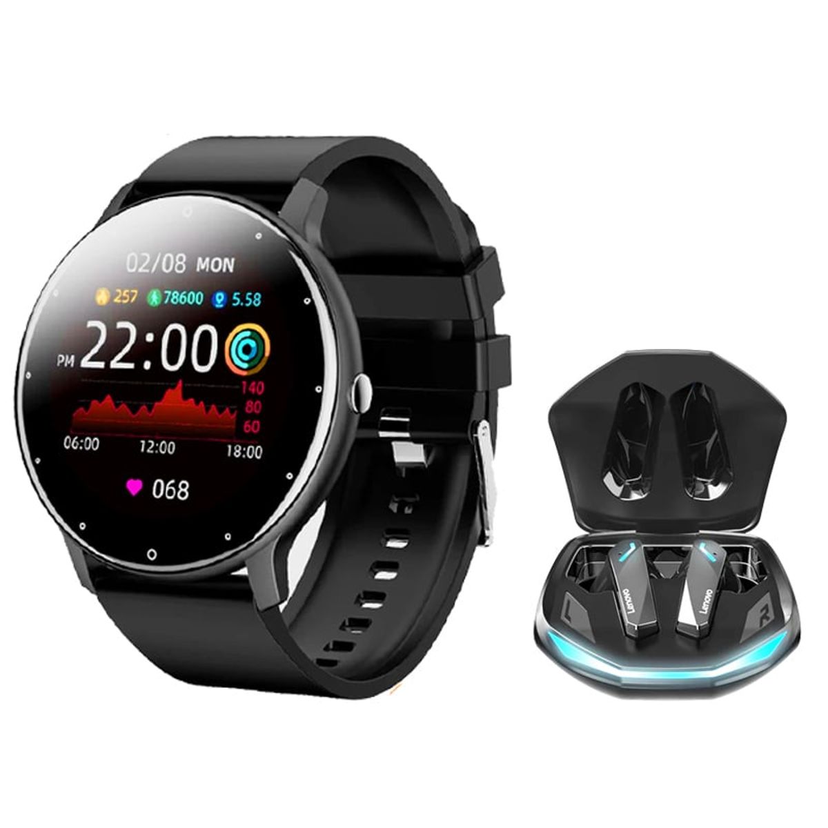 LENOVO - Audífonos Lenovo GM2 Pro De Tws Bluetooth 53 y Toumi Fit 2 watch