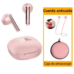 JBL - Audífonos Bluetooth T280TWS X2 Rosa y Bolsa de almacenamiento