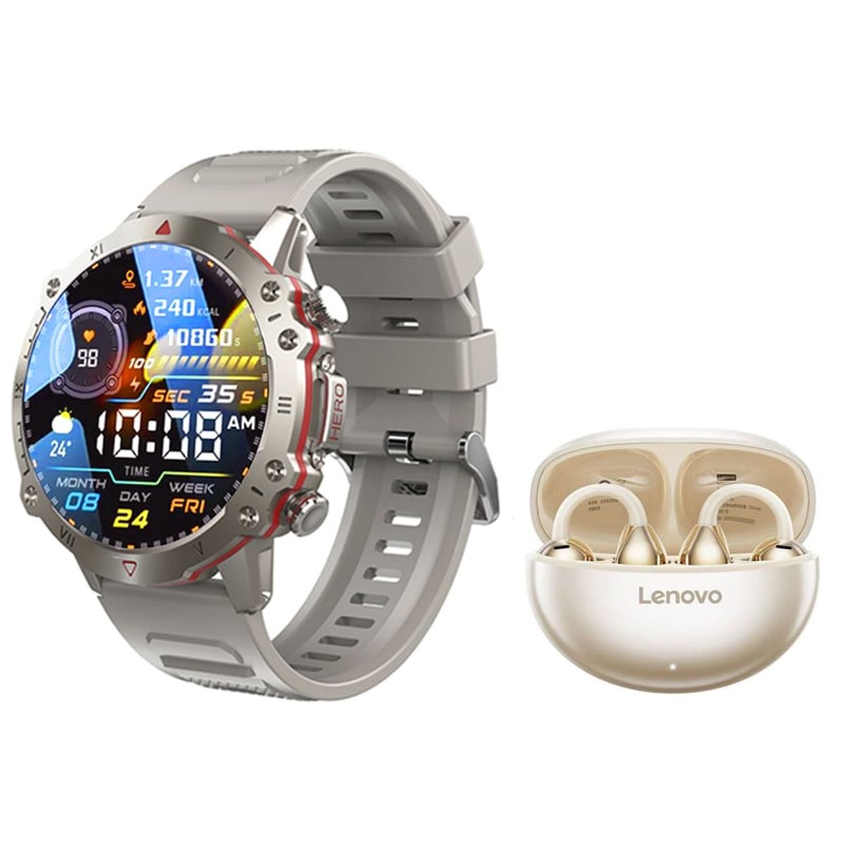 LENOVO - Audifonos Lenovo TA140 B Bluetooth y Toumi GT-D-G Reloj inteligente