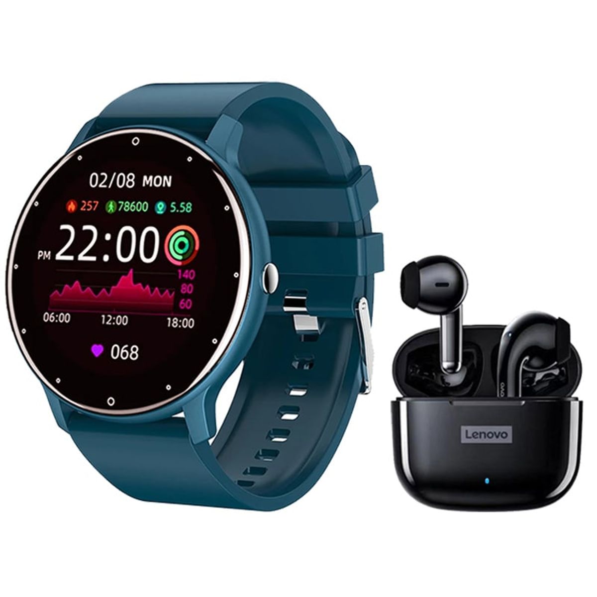 LENOVO - Audífonos Lenovo LP40 Pro De y Toumi Fit 2-B watch Reloj inteligente