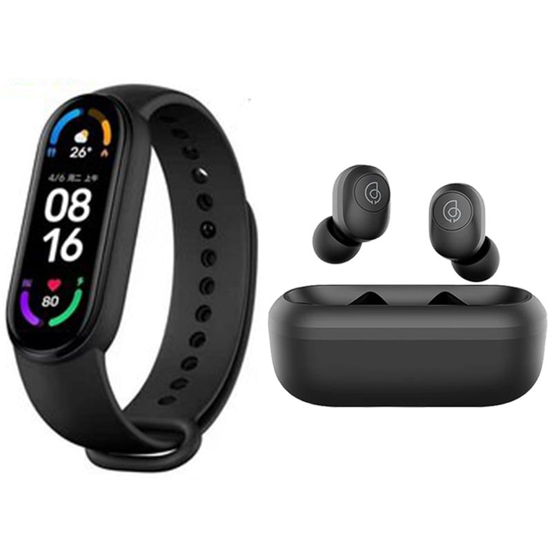 XIAOMI - Haylou GT2 Auriculares y Xiaomi Mi Band 6 Active-Negro
