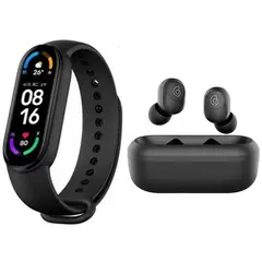 XIAOMI - Haylou GT2 Auriculares y Mi Band 6 Active-Negro