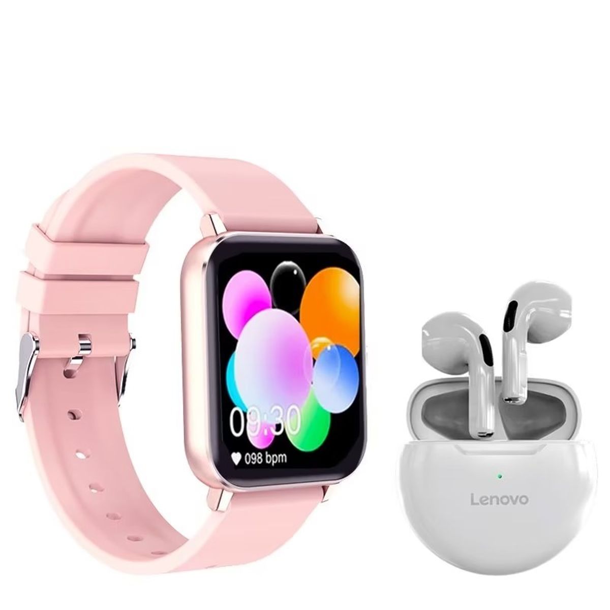 LENOVO - Audífonos lenovo ht38 -Blanco y toumi watch-Rosa