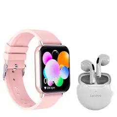 LENOVO - Audífonos ht38 -Blanco y toumi watch-Rosa