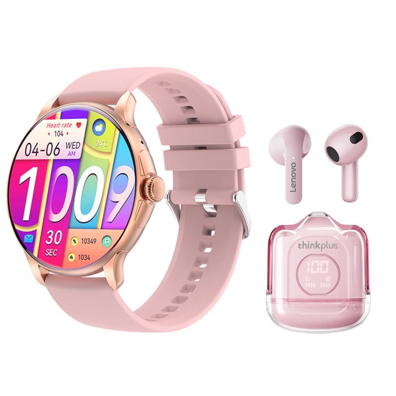 LENOVO - Toumi Watch GT-H9-P Amoled y Lenovo XT65 Rosa De Audífonos tws