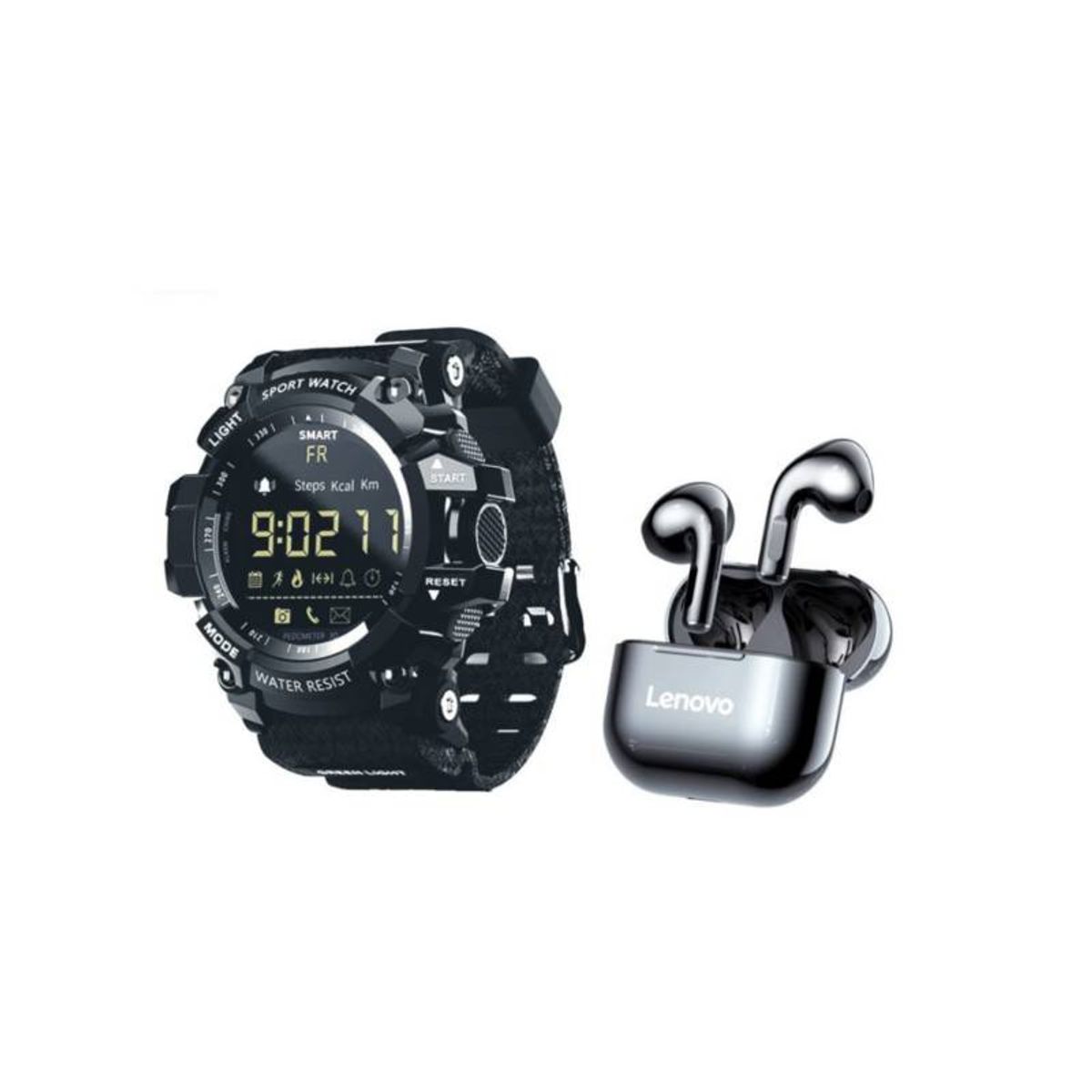 LENOVO - Audífonos Lenovo LP40 Bluetooth - Negro + Smartwatch Toumi Watch