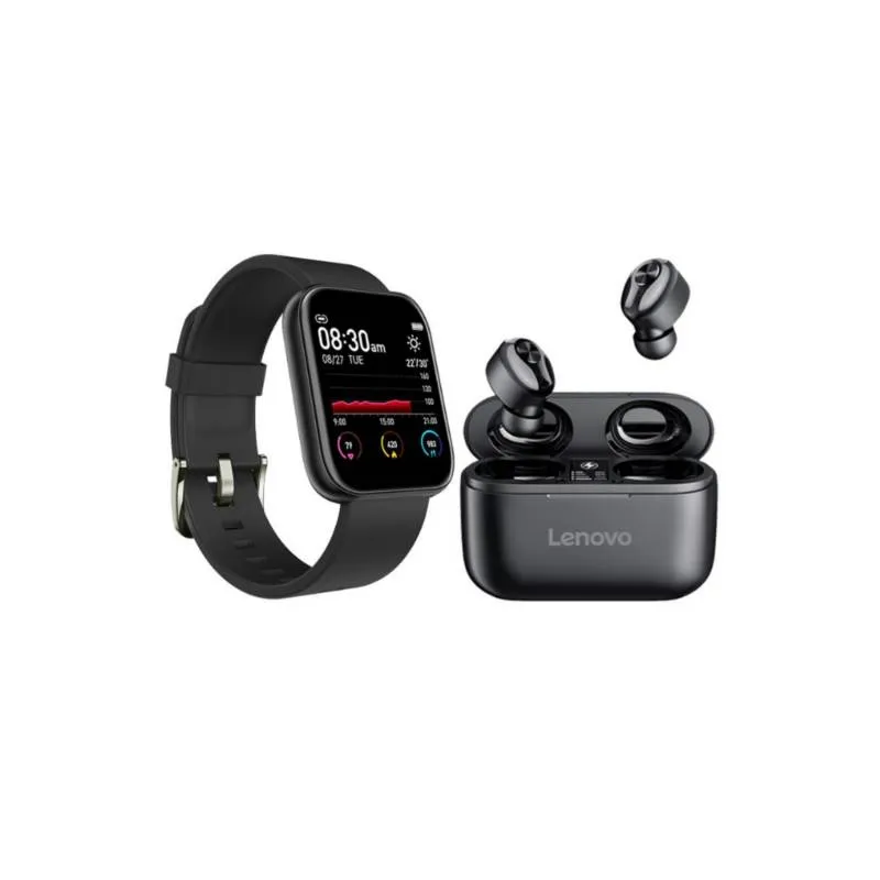 LENOVO - Lenovo HT18 DE Tws y Toumi watch Reloj inteligente-Negro