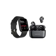 LENOVO - HT18 DE Tws y Toumi watch Reloj inteligente-Negro