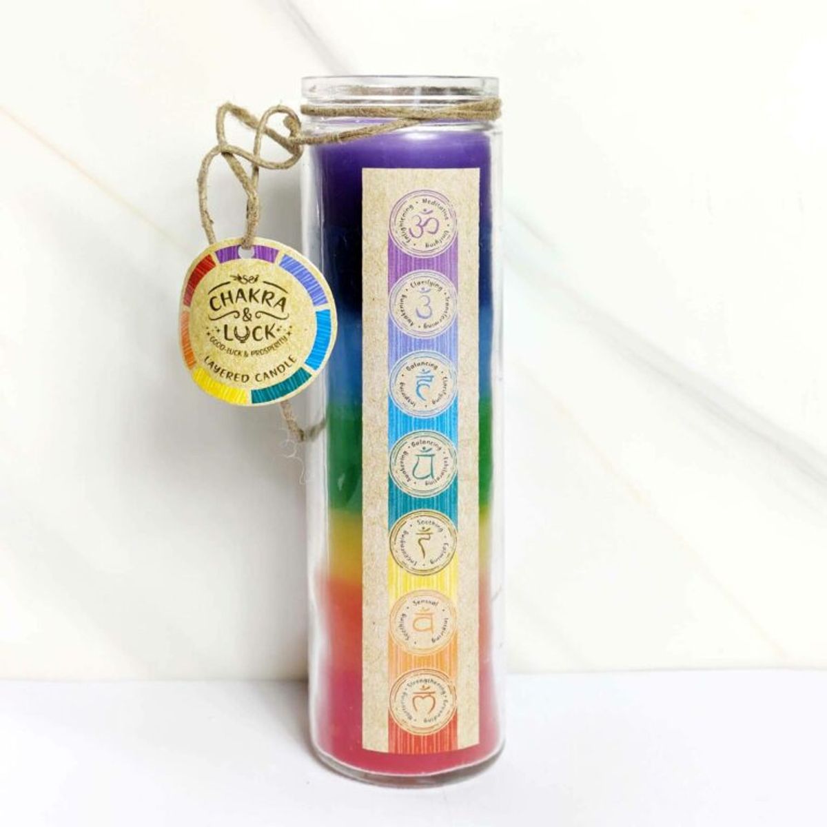 GENERICO - Hermoso Velon 7 Chakras Aromático En Frasco Vidrio 21x5.5cm