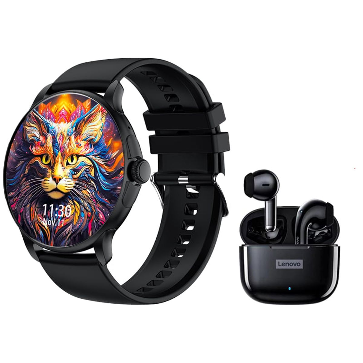 LENOVO - Toumi Watch GT-H9-B Amoled y Lenovo LP40 Pro-Negro De Audífonos tws