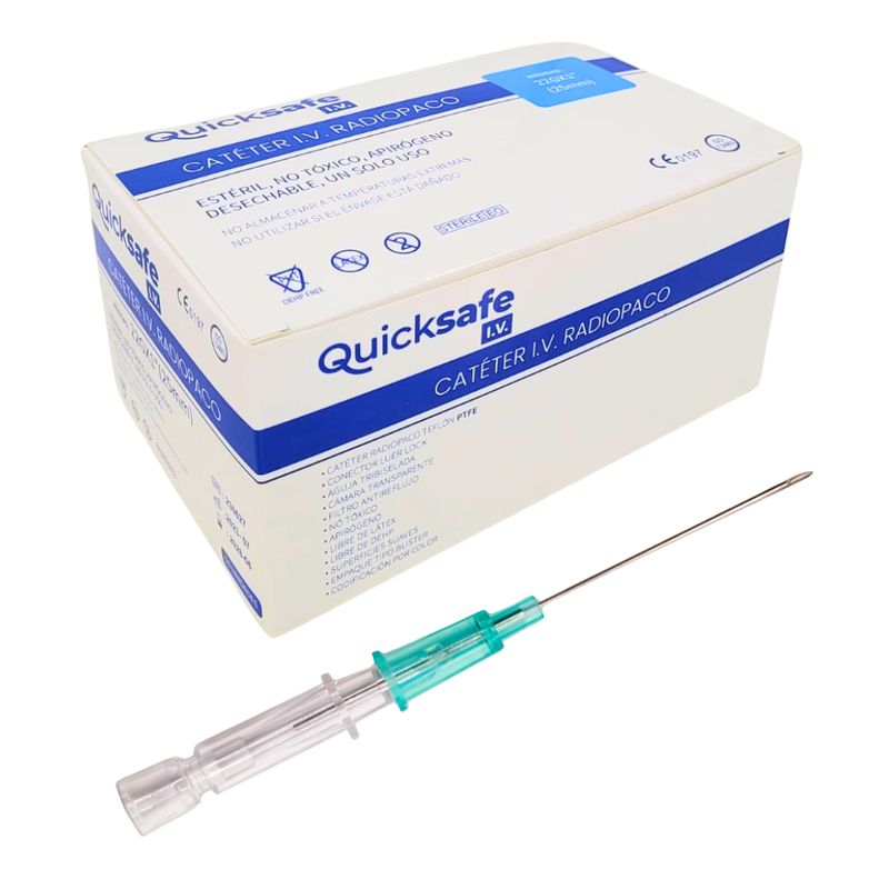 GENERICO - Cateter Intravenoso Branula Cteflón 50 un Quicksafe - 26G X 34 19mm