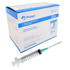 GENERICO - Jeringa Luer Lock 10cc 21G X 1 12 Caja 100 Un Prosyr