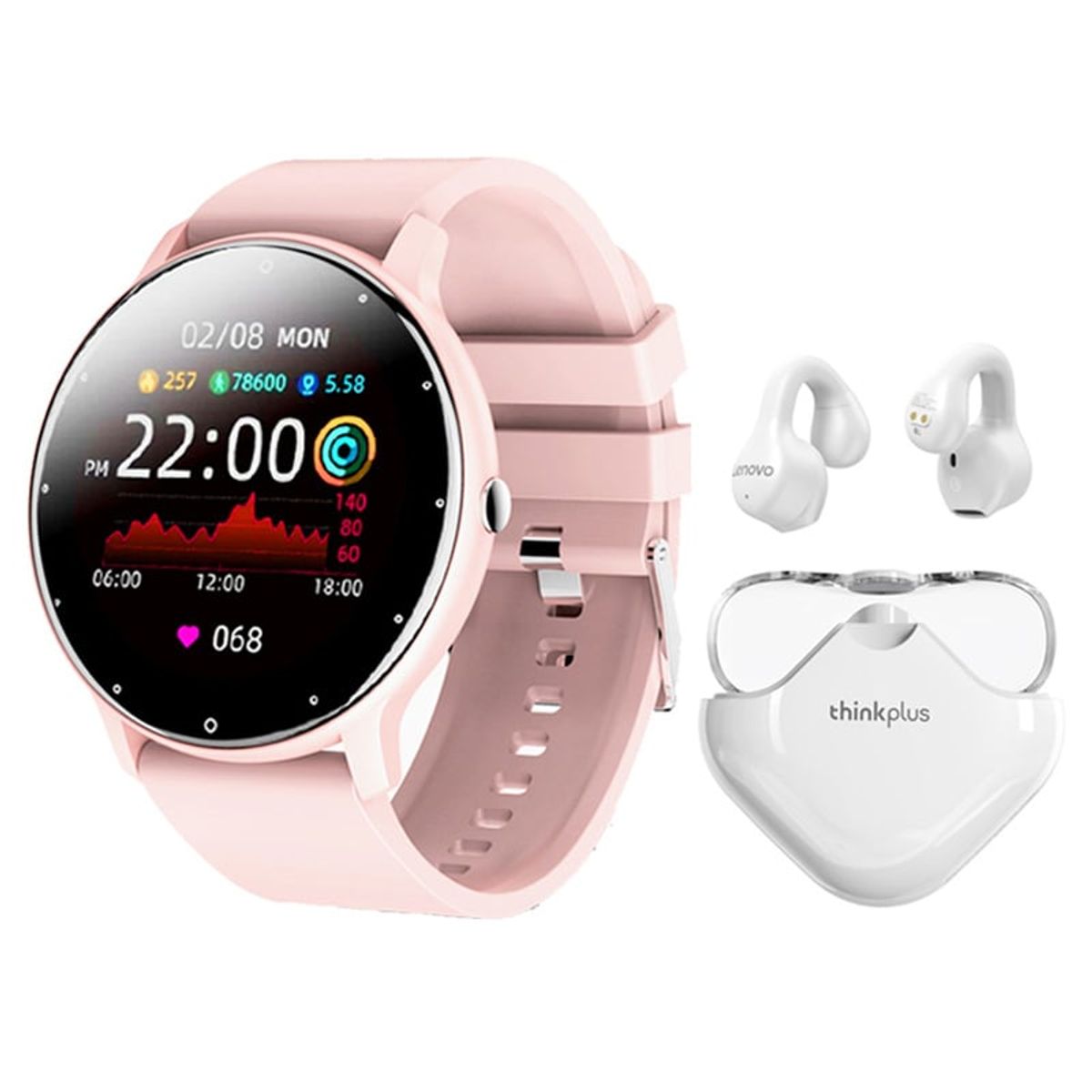 LENOVO - Lenovo XT61-Blanco Audífonos y Toumi Watch Fit 2-P Reloj inteligente