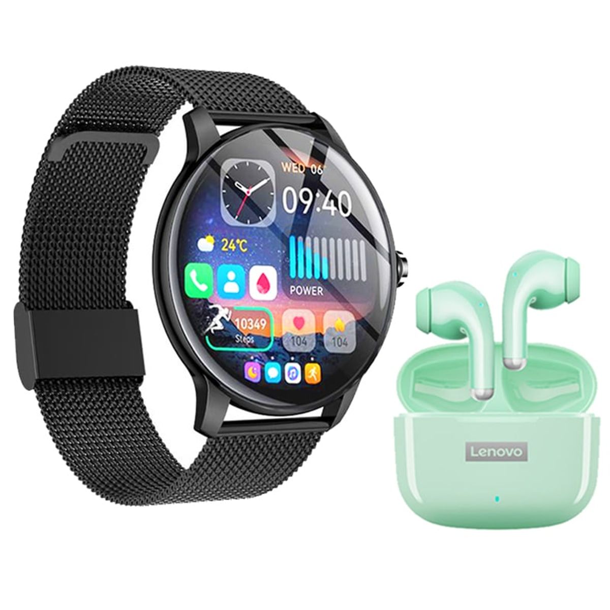 LENOVO - Audífonos Lenovo LP40 Pro V  Bluetooth y Fit Pro-B Reloj inteligente